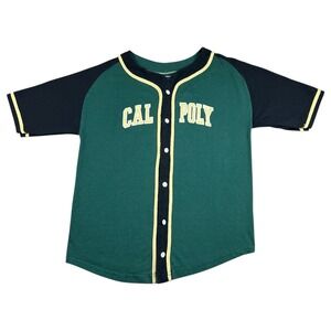 Vintage Third Street Sportswear Cal Poly Baseball Jersey Men's Small Green